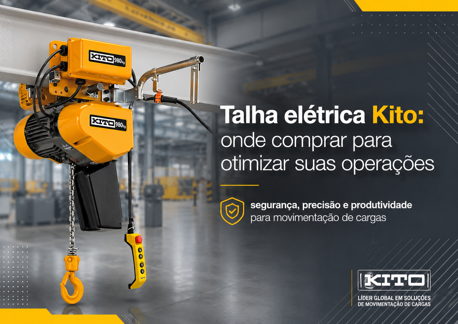 Talha elétrica Kito: onde comprar para otimizar suas operações